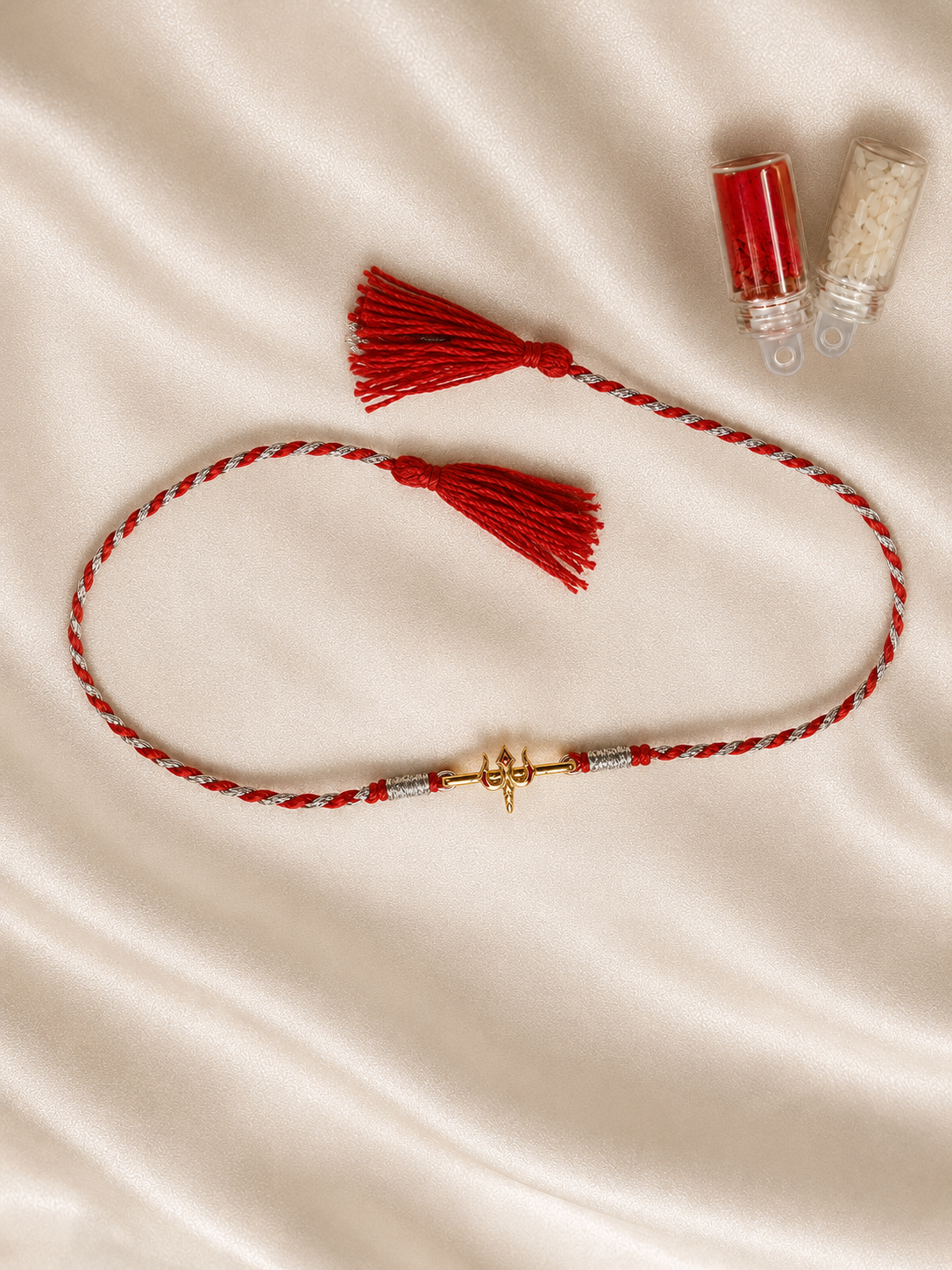 Trishul Convertible Watch Charm Rakhi G (Brass)