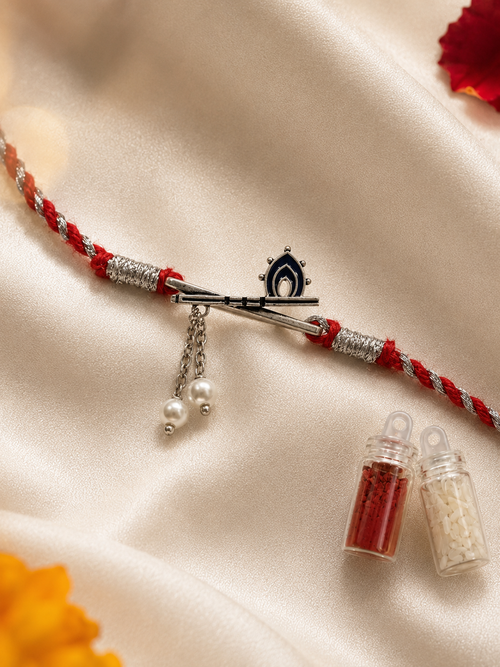 925 Silver Bansuri Watch Charm Rakhi S