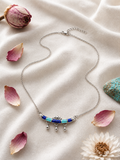 925 Pure Silver Lotus Sarovar Neckalce with blue enamel
