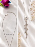 Lotus Necklace in Silver Oxidised Plating