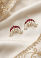 Lal Gul Hook Earring in 925 Oxidised Silver