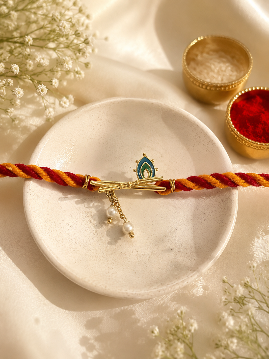 925 Silver Bansuri Watch Charm Rakhi S