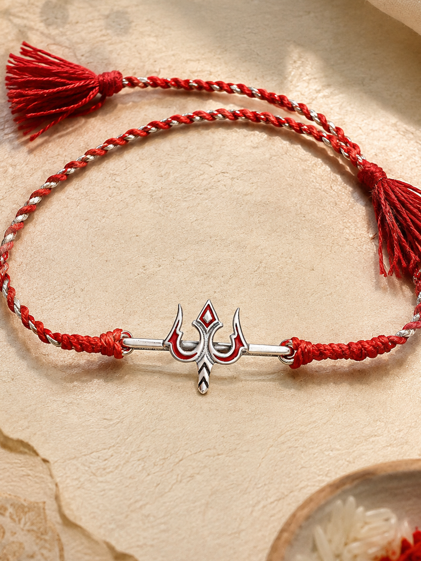 925 Silver Trishul Watch Charm Rakhi S