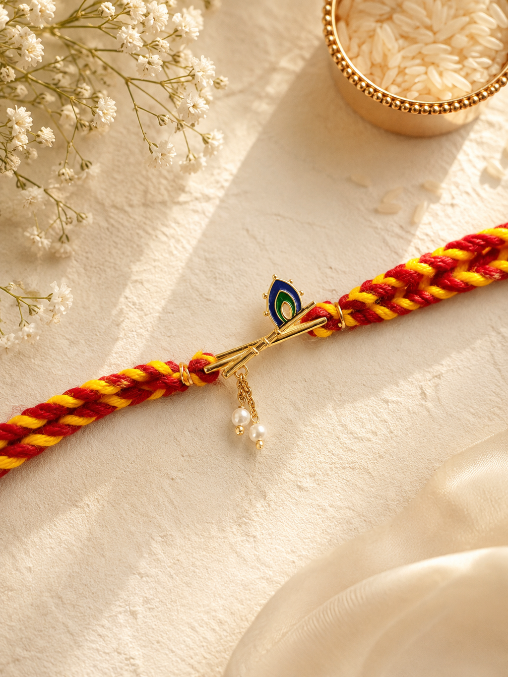 925 Silver Bansuri Watch Charm Rakhi G