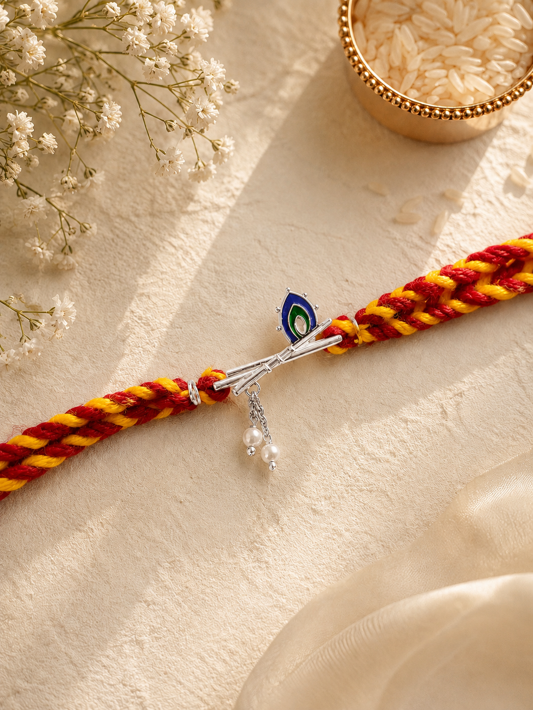 925 Silver Bansuri Watch Charm Rakhi S
