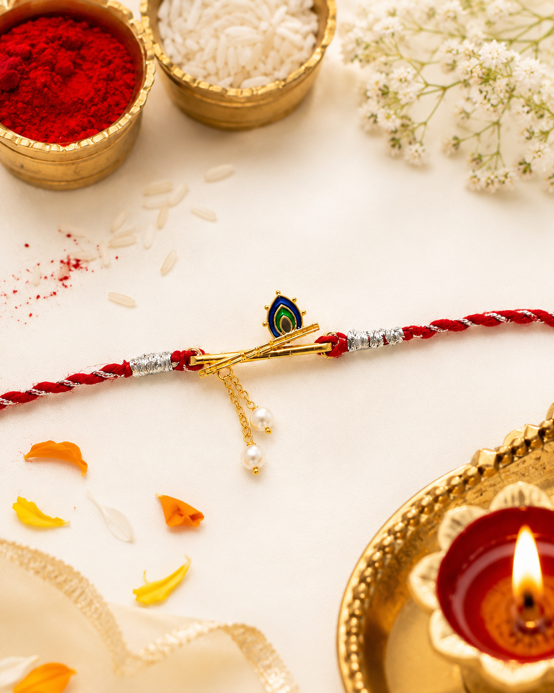 Bansuri Convertible Watch Charm Rakhi G (Brass)
