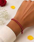 Rakshamoli 20 Silver Beads (Maroon)