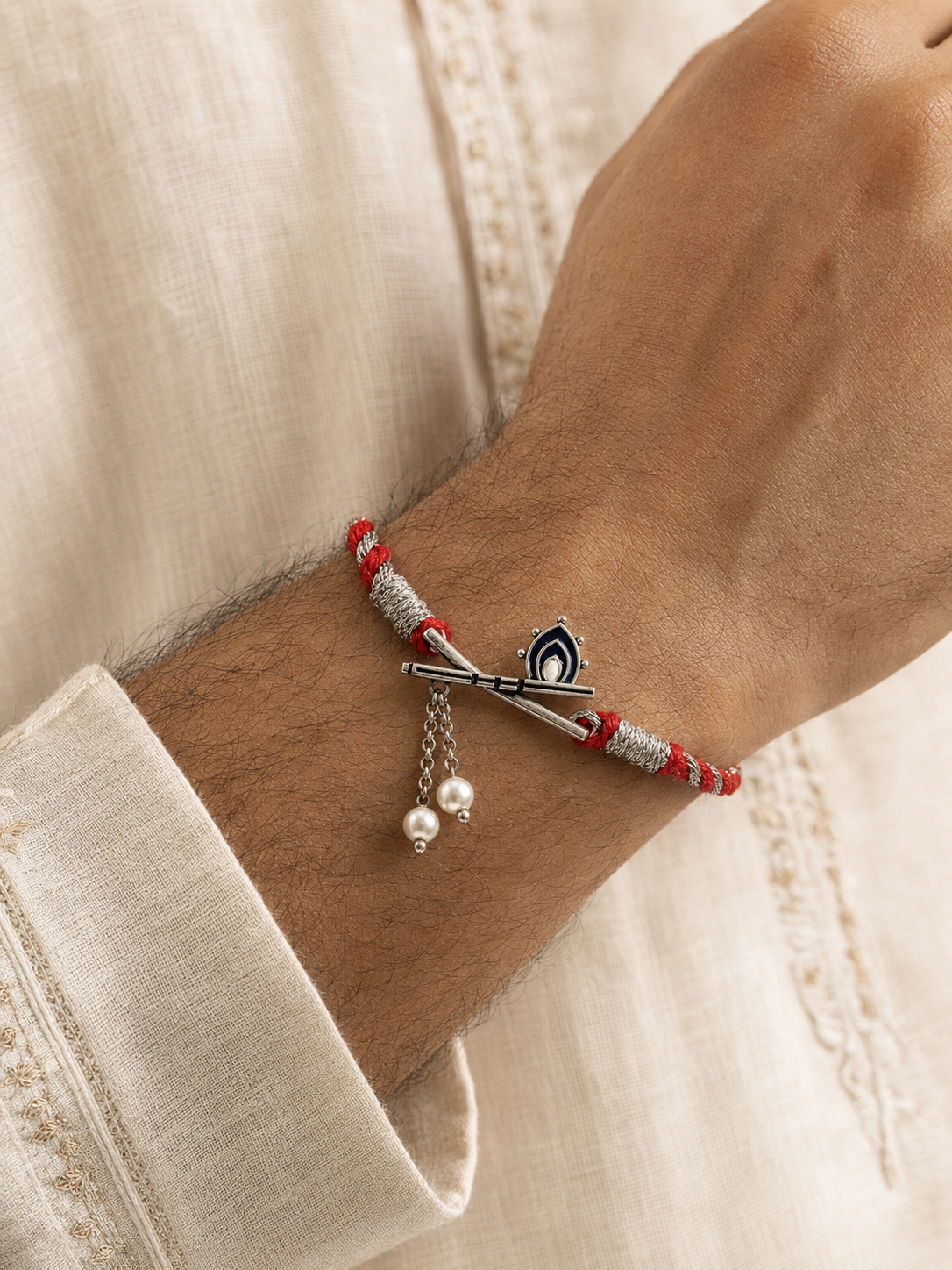 Bansuri Convertible Watch Charm Rakhi (Brass)