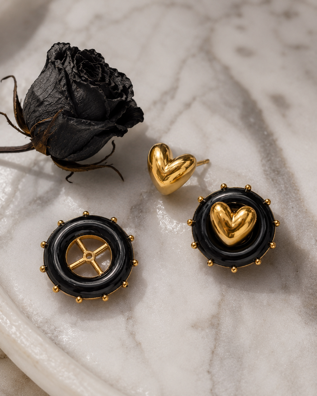 Gilded Love Stud in Pure Silver