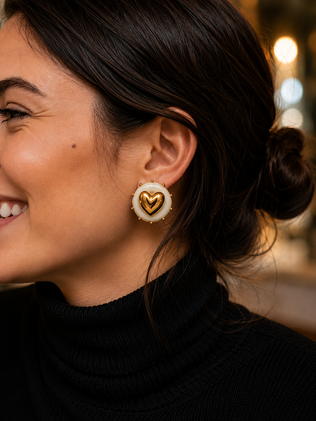 Gilded Love Stud in Pure Silver