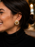 Gilded Love Stud in Pure Silver