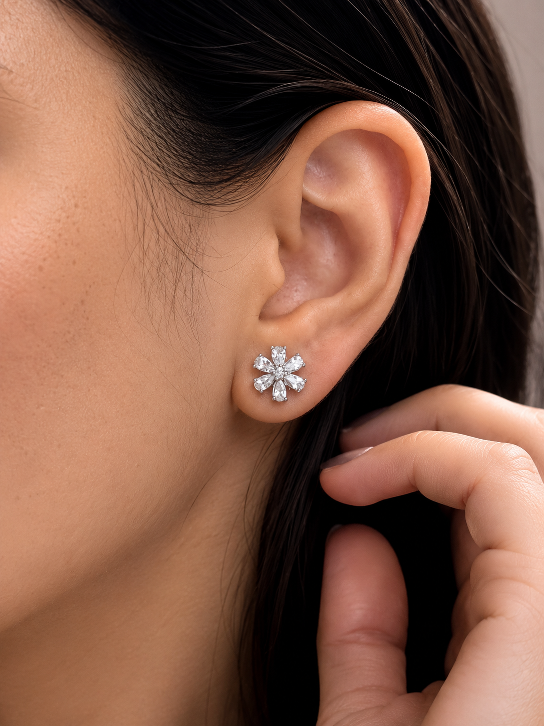 4 in 1 Arela Pure Silver Detachable Earring