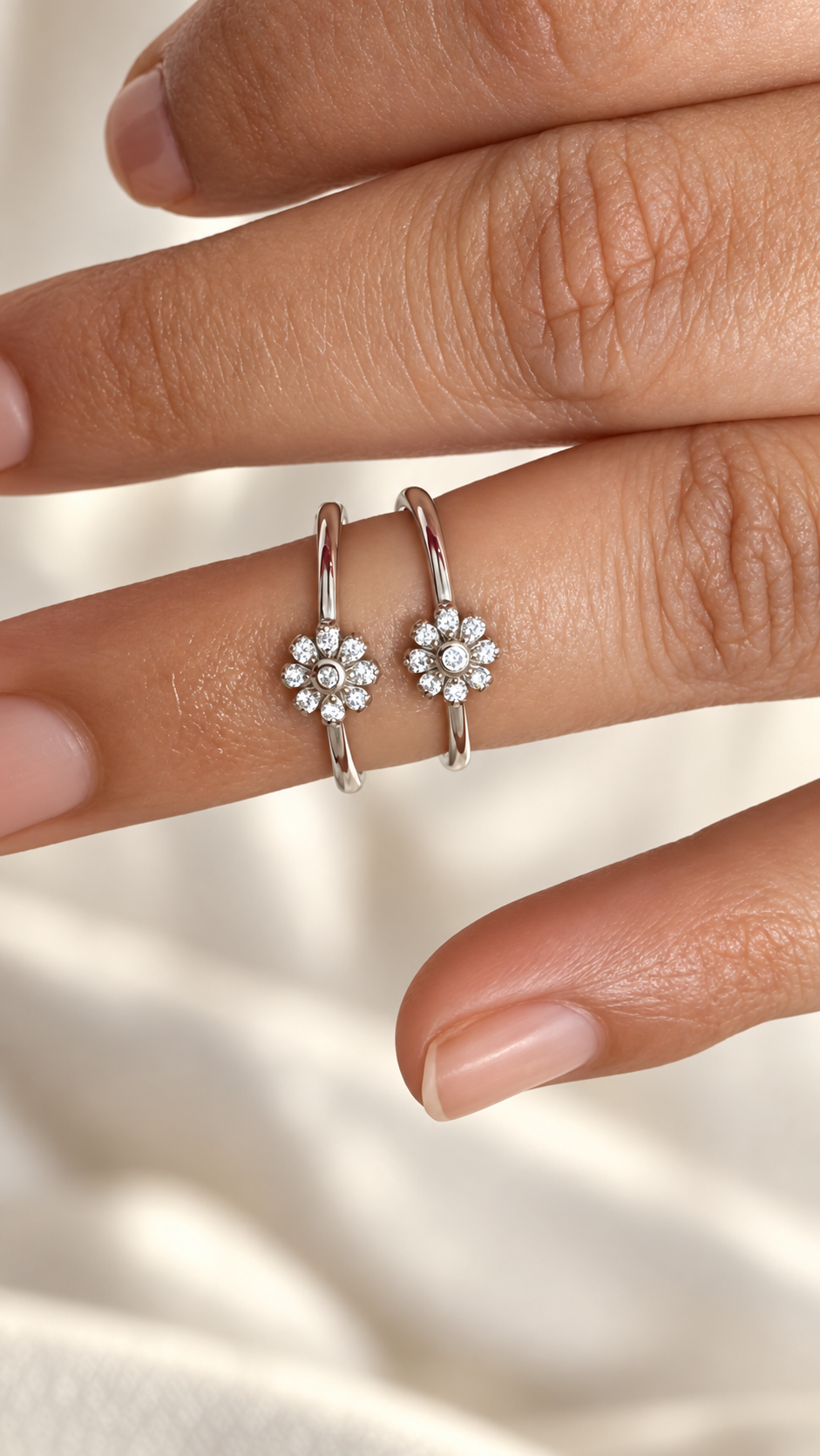 Daisy 925 Silver Cz Toe Ring