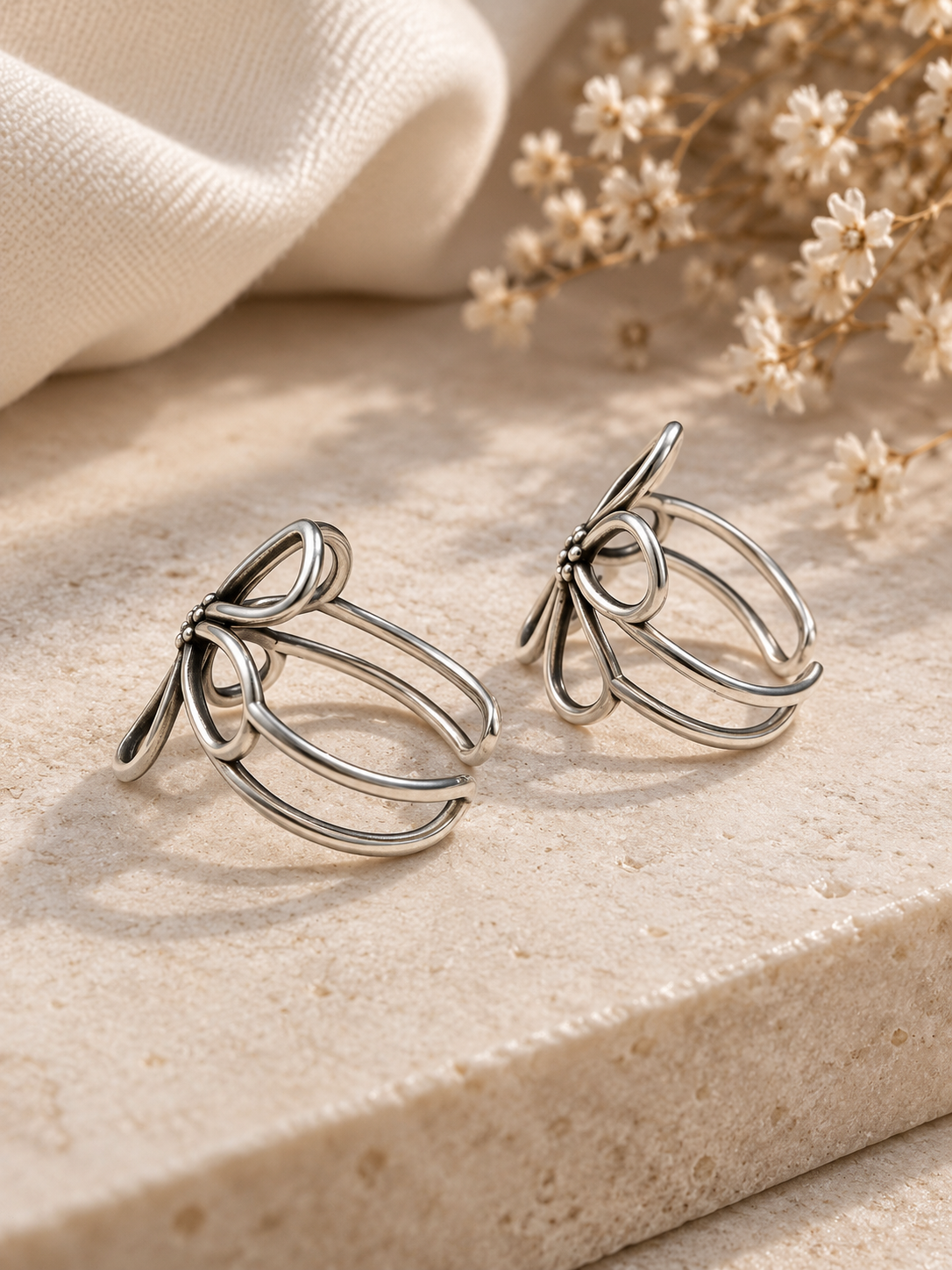Flower 925 Silver Toe Ring