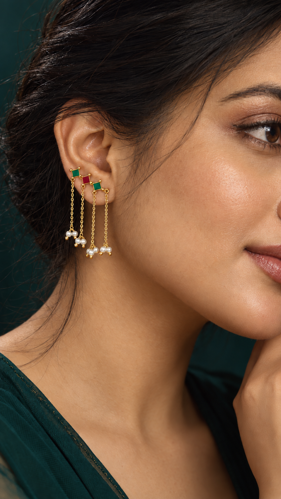 925 Silver Pearl Tassel Earcuff