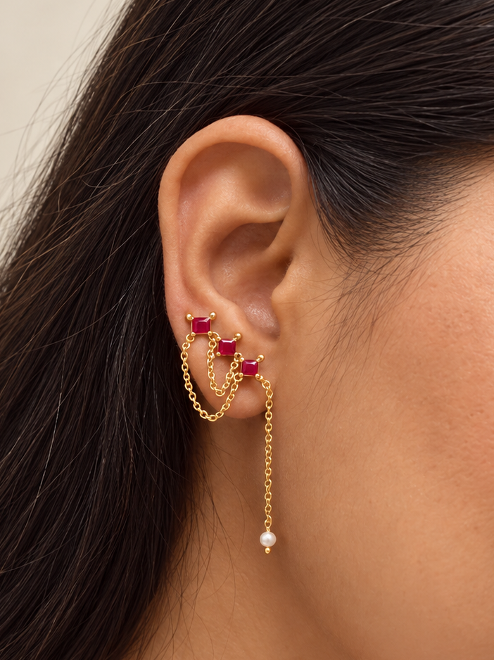 Charcha Red in 925 Pure Silver