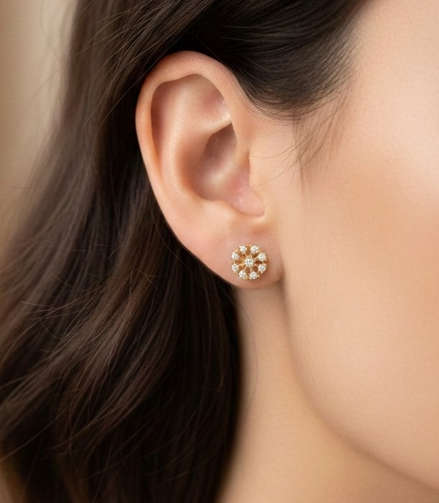 Everyday 925 Silver Cluster Stud in Gold Plating