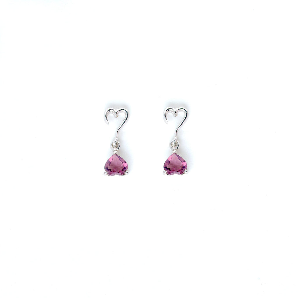 Purple heart earring