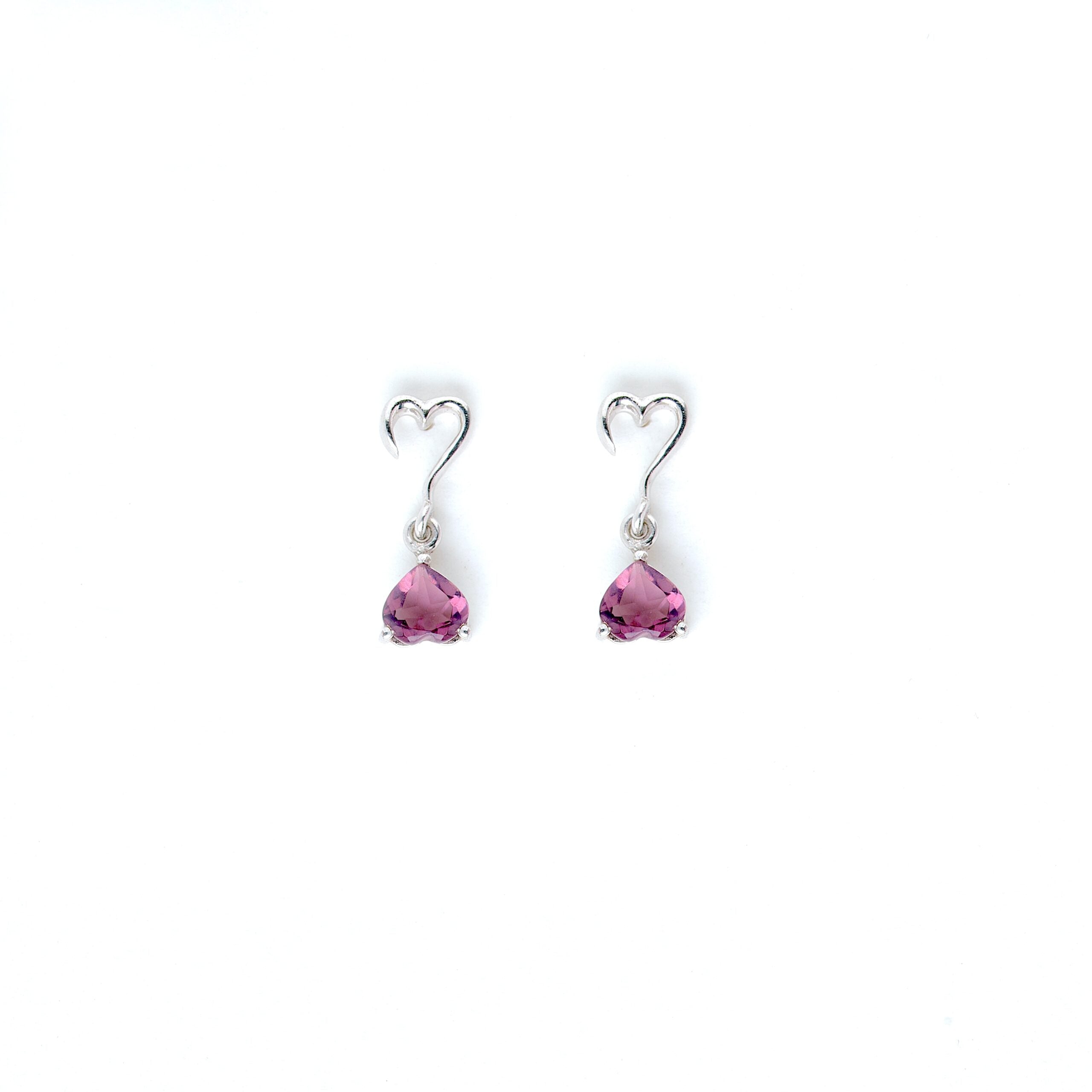 Purple heart earring