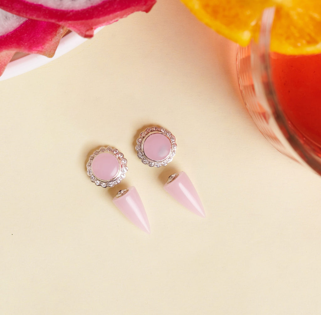 Flower cone pink stud