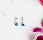 Blue heart earring