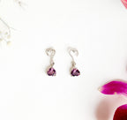 Purple heart earring