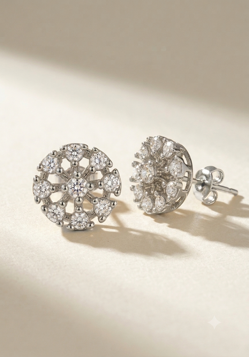 Everyday Cluster Stud in Gold Plating