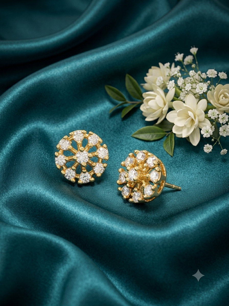 Everyday Cluster Stud in Gold Plating