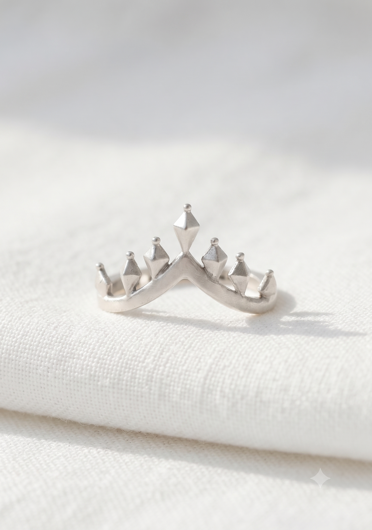 925 Oxidised Silver Spiky Vanki Ring
