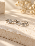 Heart 925 Silver Cz Toe Ring