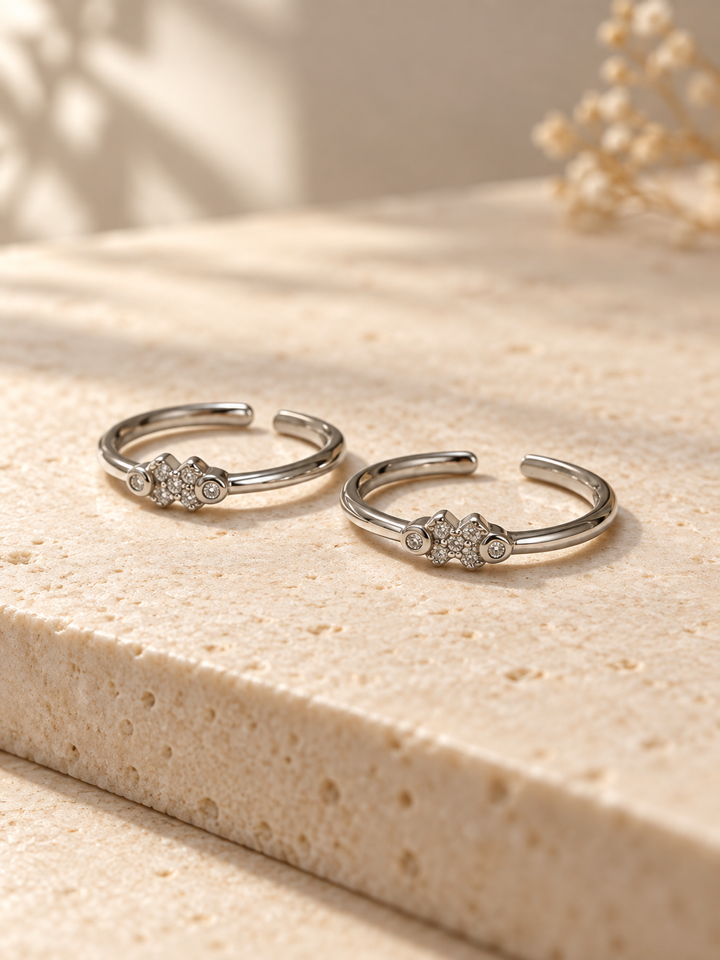 Dela 925 Silver Cz Toe Ring