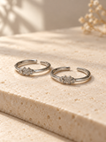 Dela 925 Silver Cz Toe Ring