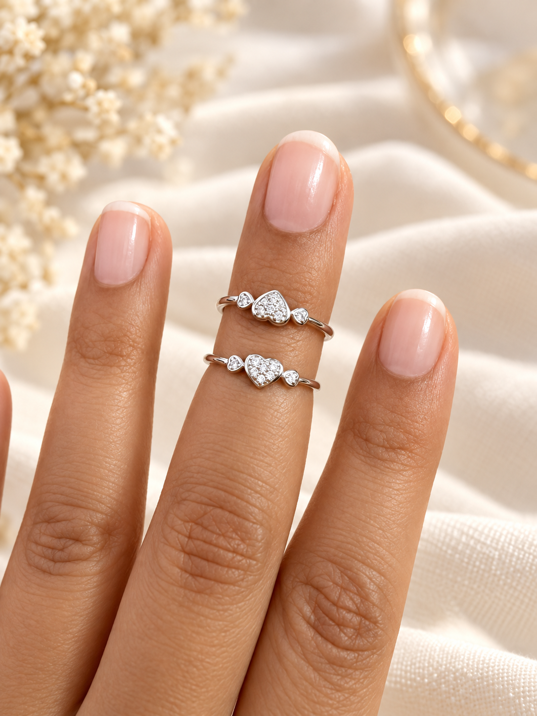 Heart 925 Silver Cz Toe Ring