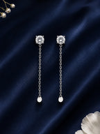 2 in 1 Silver Solitaire Stud with Detachable Dew Drop Eva Earring