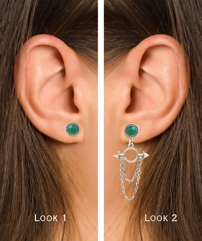 Malachite Astra 2 in 1 earring