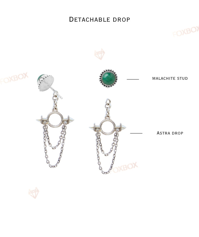 Malachite Astra 2 in 1 earring