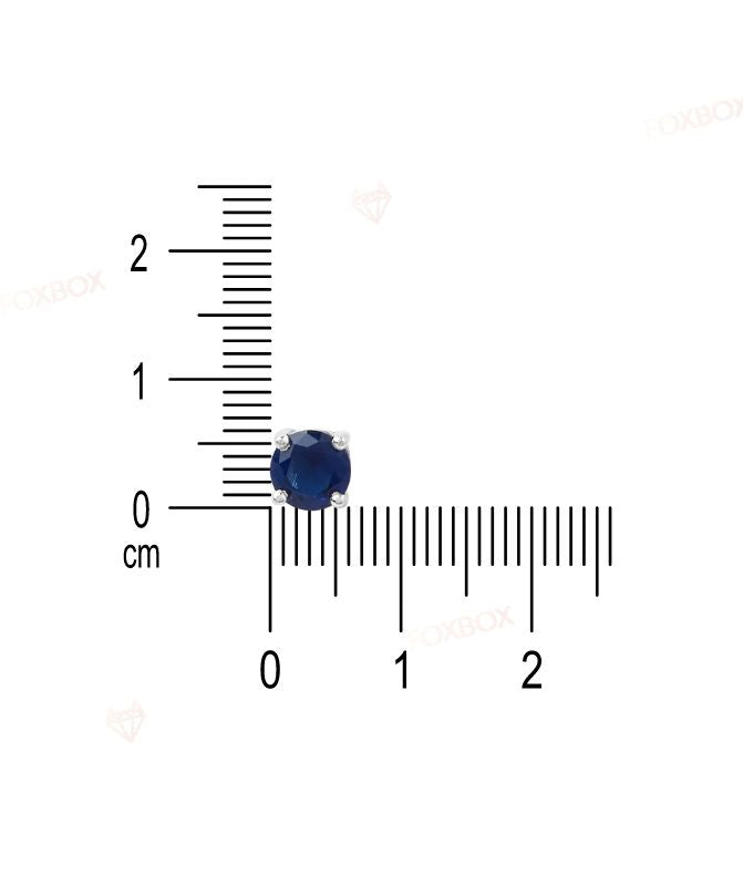 Pure Silver Blue Solitaire Stud Earring