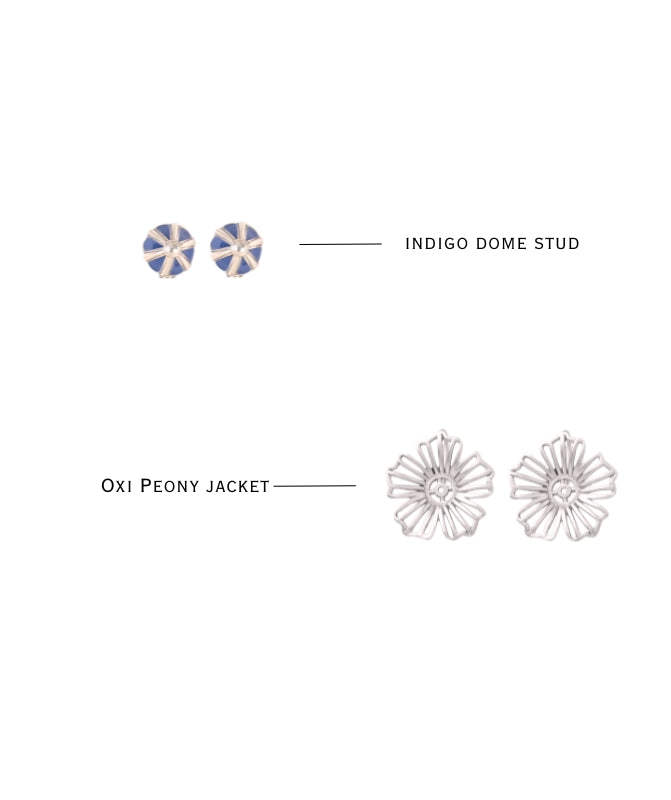 Indigo Dhalia - 2 in 1 earring