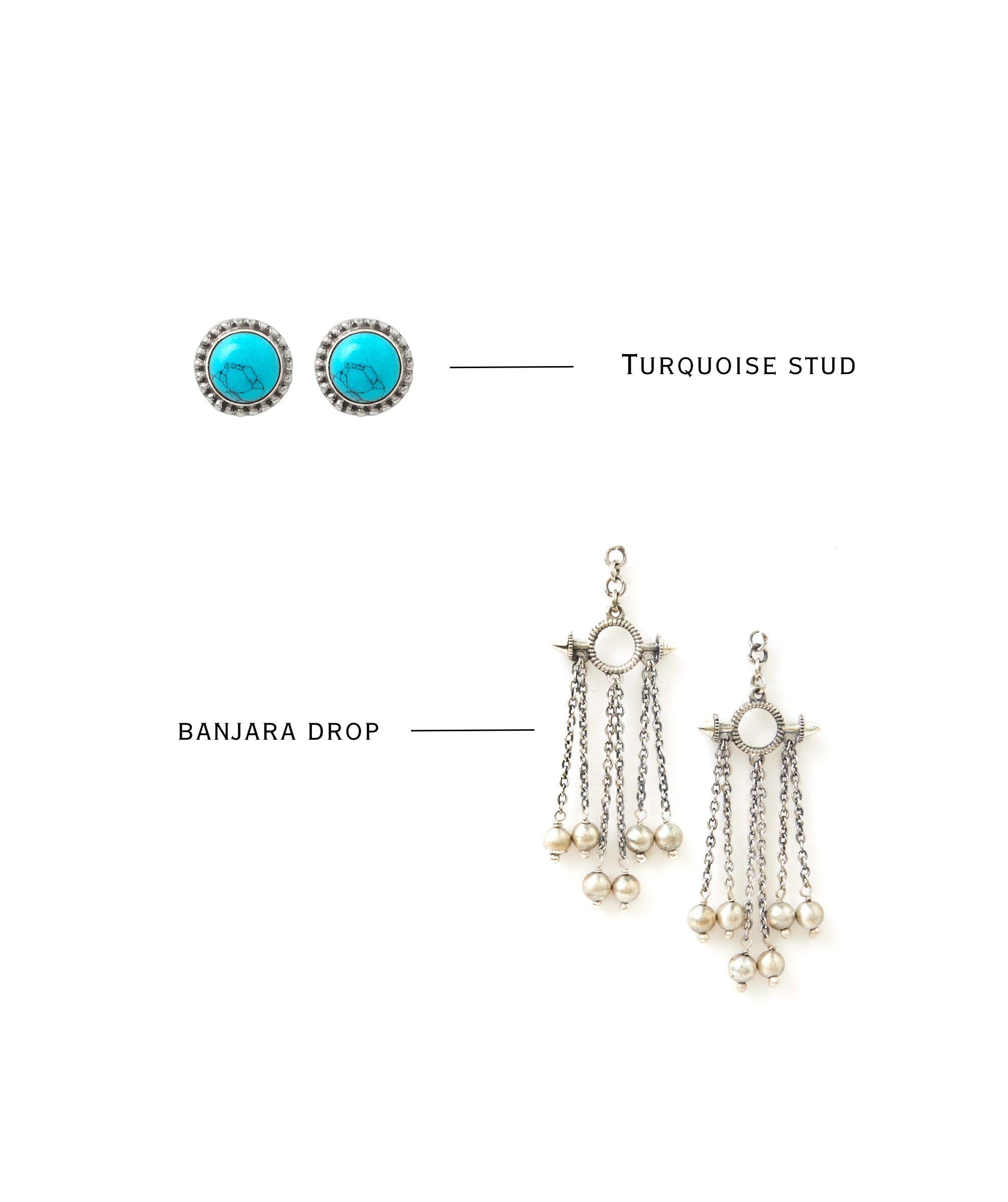 Jhanjari Turq - 2 in 1 earring