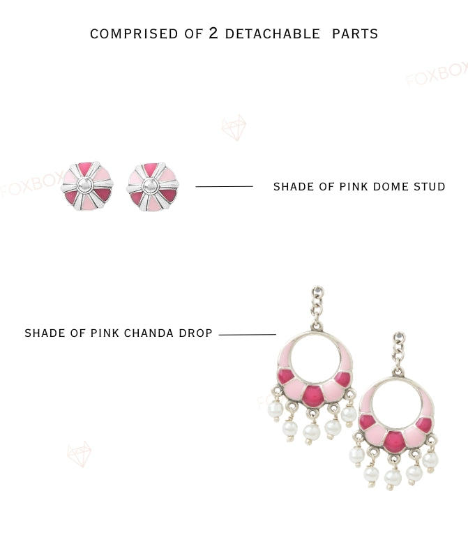 Pink Affair 2 in 1 chandbali