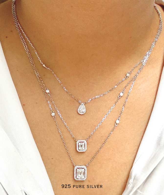 3 layer cz necklace