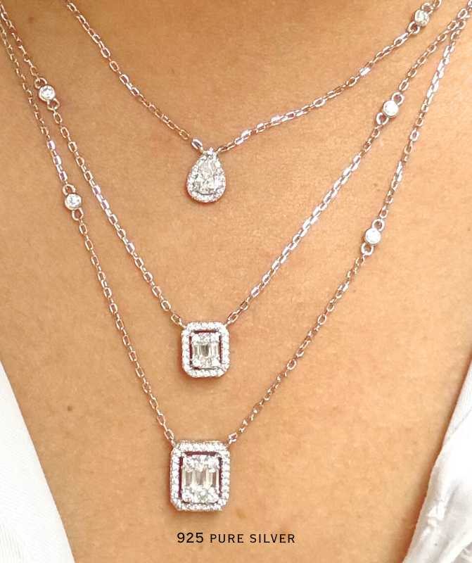 3 layer cz necklace