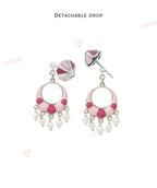 Pink Affair 2 in 1 chandbali