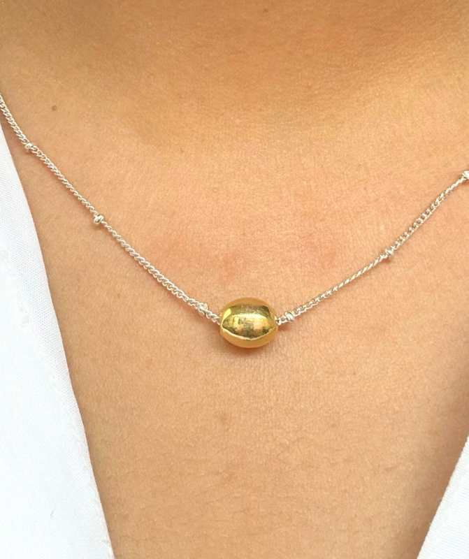 Golden sphere chain pendant