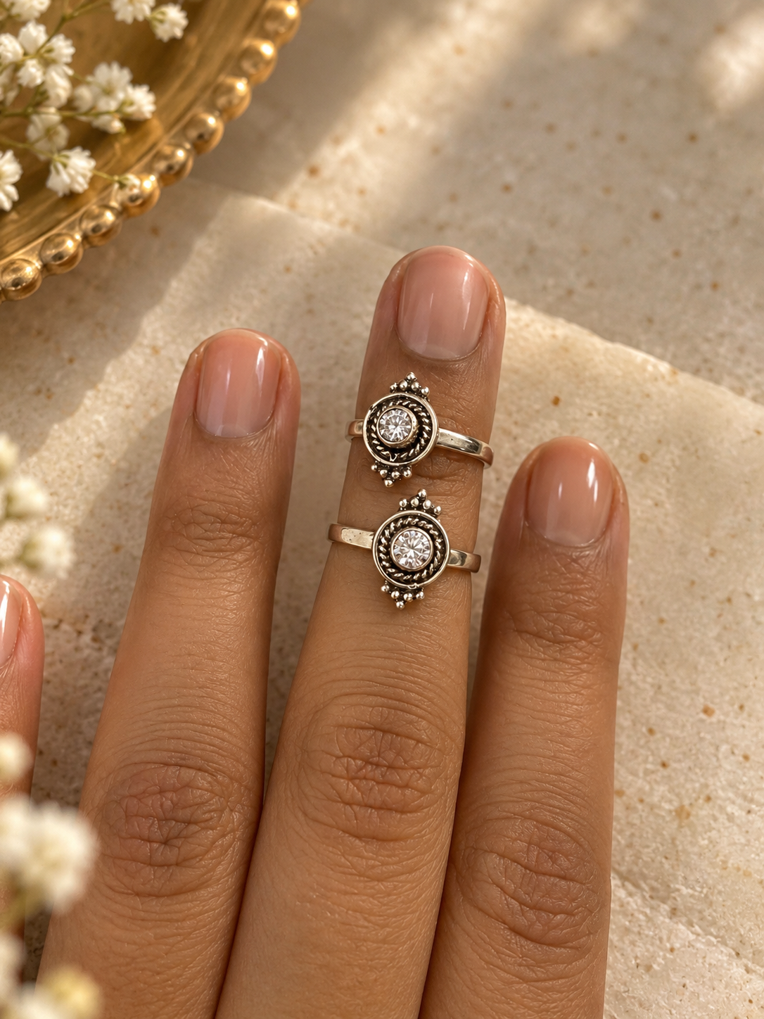 Ornate Pure Silver Toe Ring