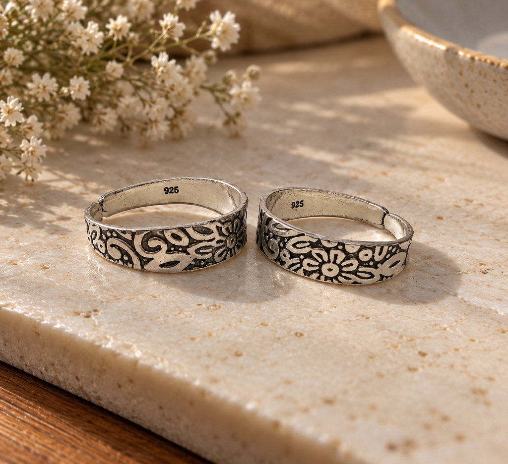 Band Pure Silver Toe Ring 1