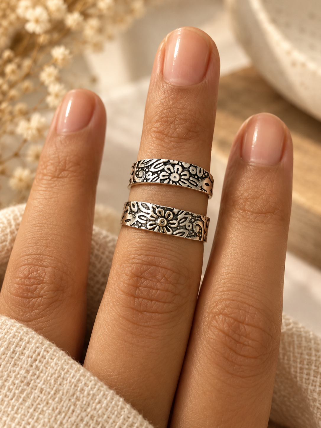 Band Pure Silver Toe Ring 1