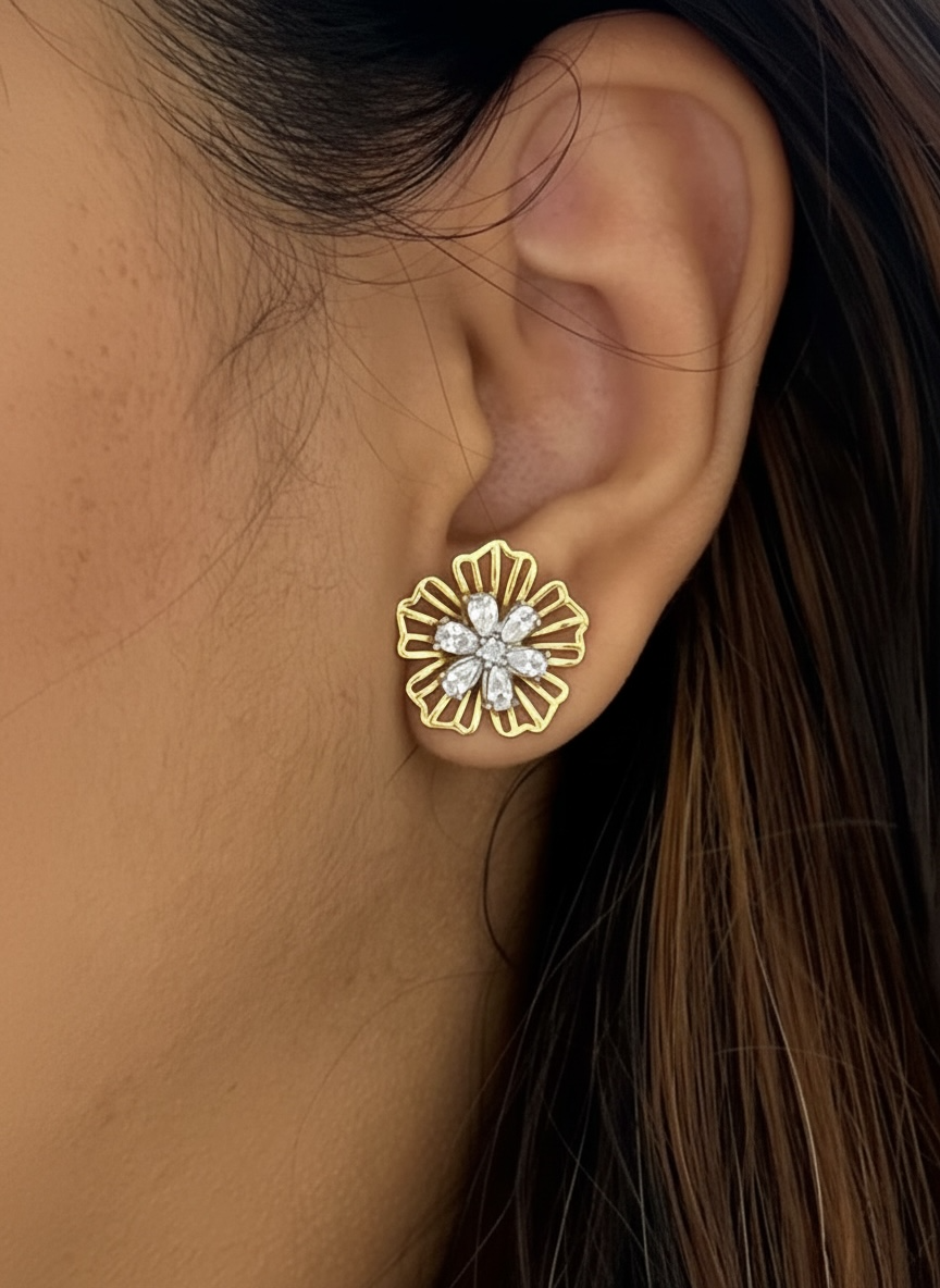 4 in 1 Arela  Pure Silver Detachable Earring