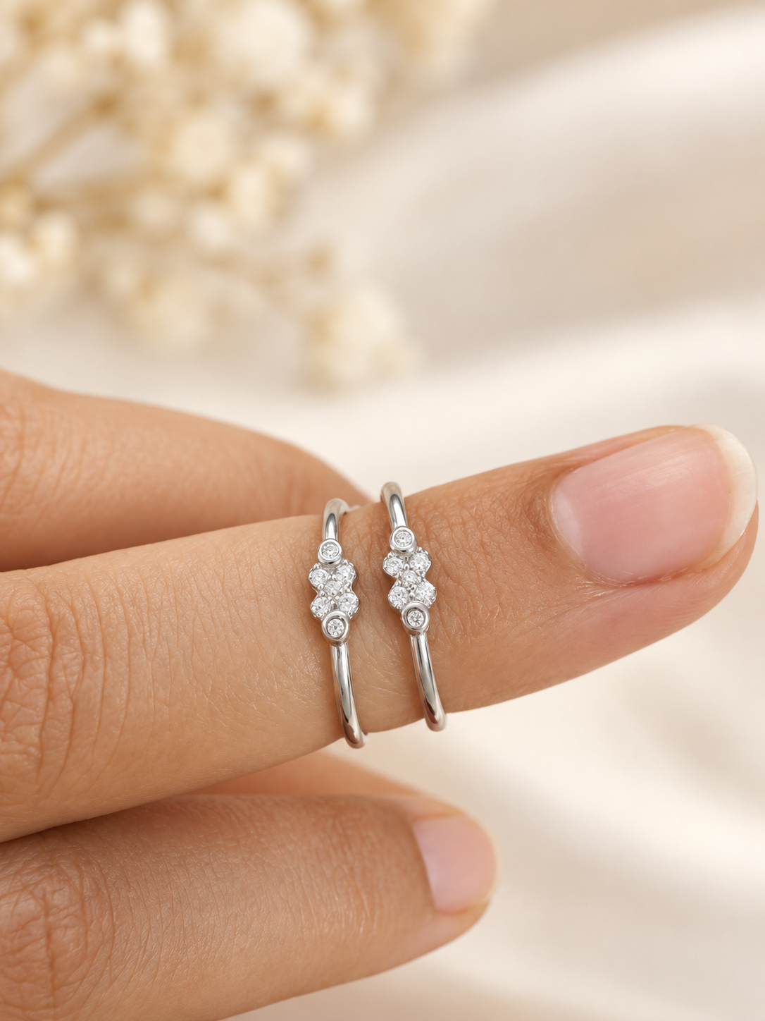 Dela 925 Silver Cz Toe Ring
