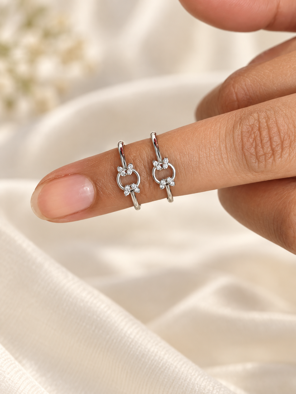 Oval 925 Silver Cz Toe Ring